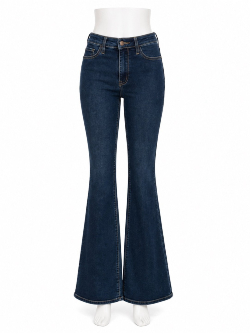 Fashion Nova Size 3 high rise flare jeans, dark wash, long length, Y2K style